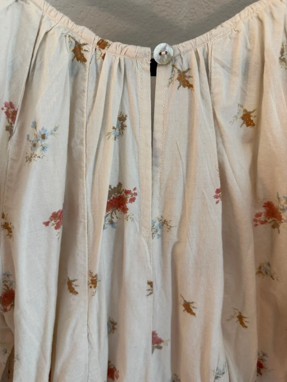 Free People Cream Floral Balloon Leg Jumpsuit - Picture 5 of 7